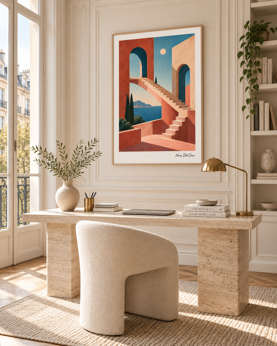 Architecture Méditerranéenne — œuvre seule dans un bureau lumineux