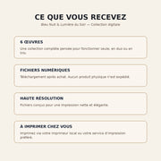 Bleu Nuit & Lumière du Soir — contenu du pack digital