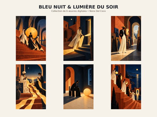 Bleu Nuit & Lumière du Soir — aperçu des six œuvres de la collection