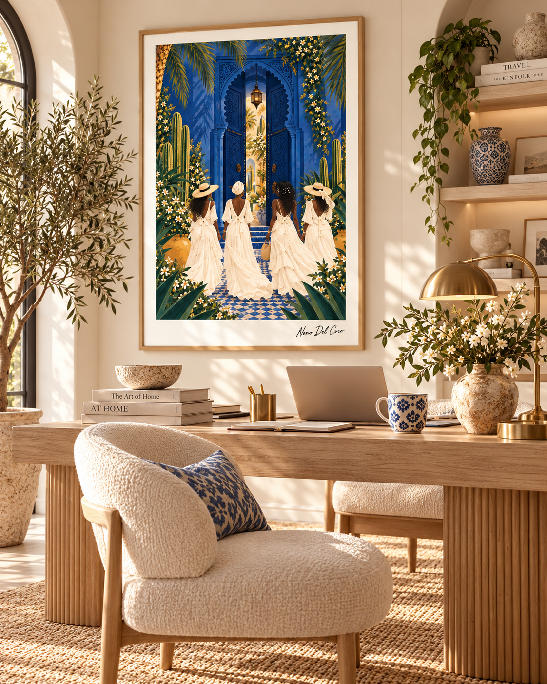 Les Jardins Bleus — œuvre dans un bureau lumineux