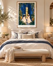 Les Jardins Bleus — œuvre dans une chambre lumineuse
