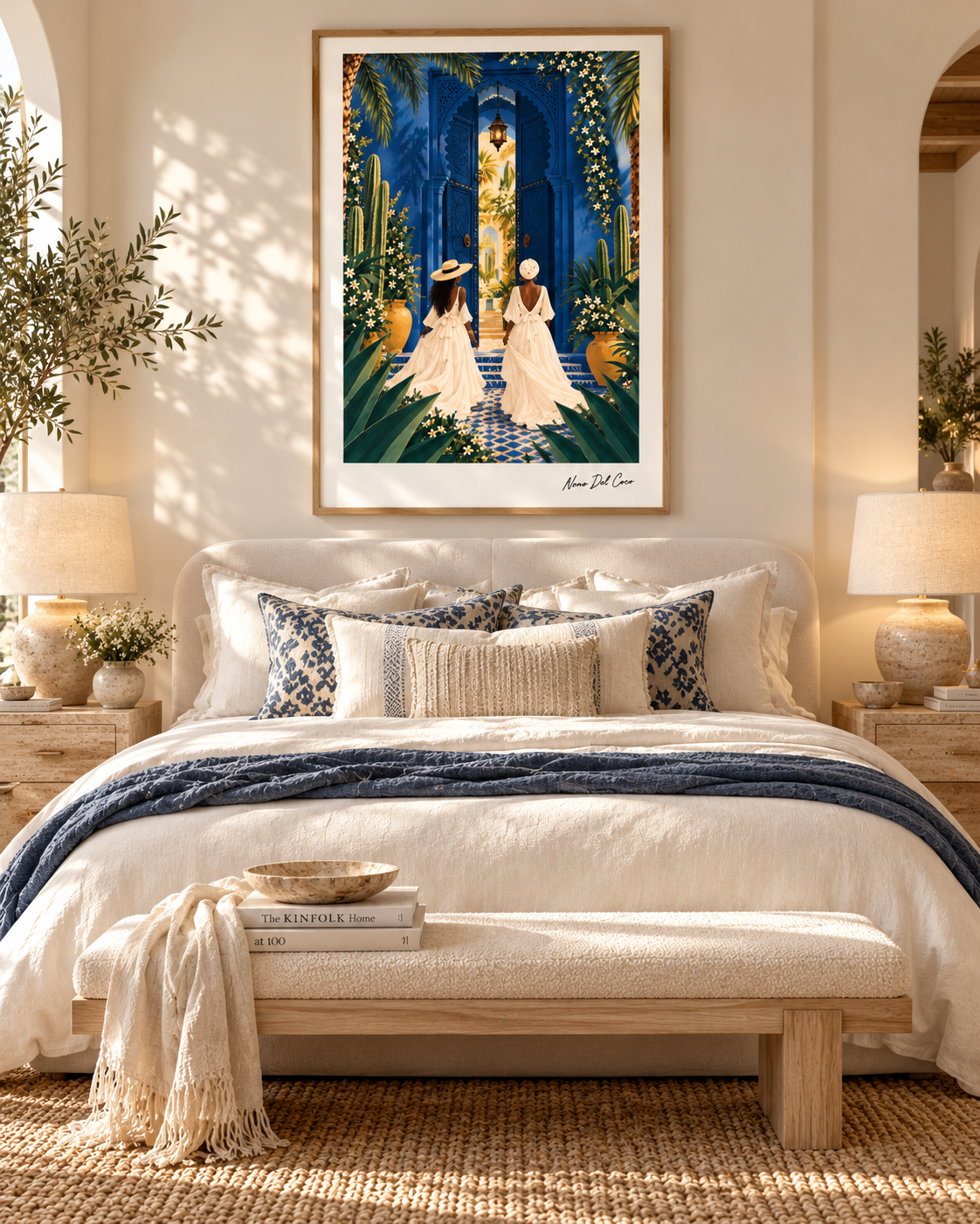 Les Jardins Bleus — œuvre dans une chambre lumineuse